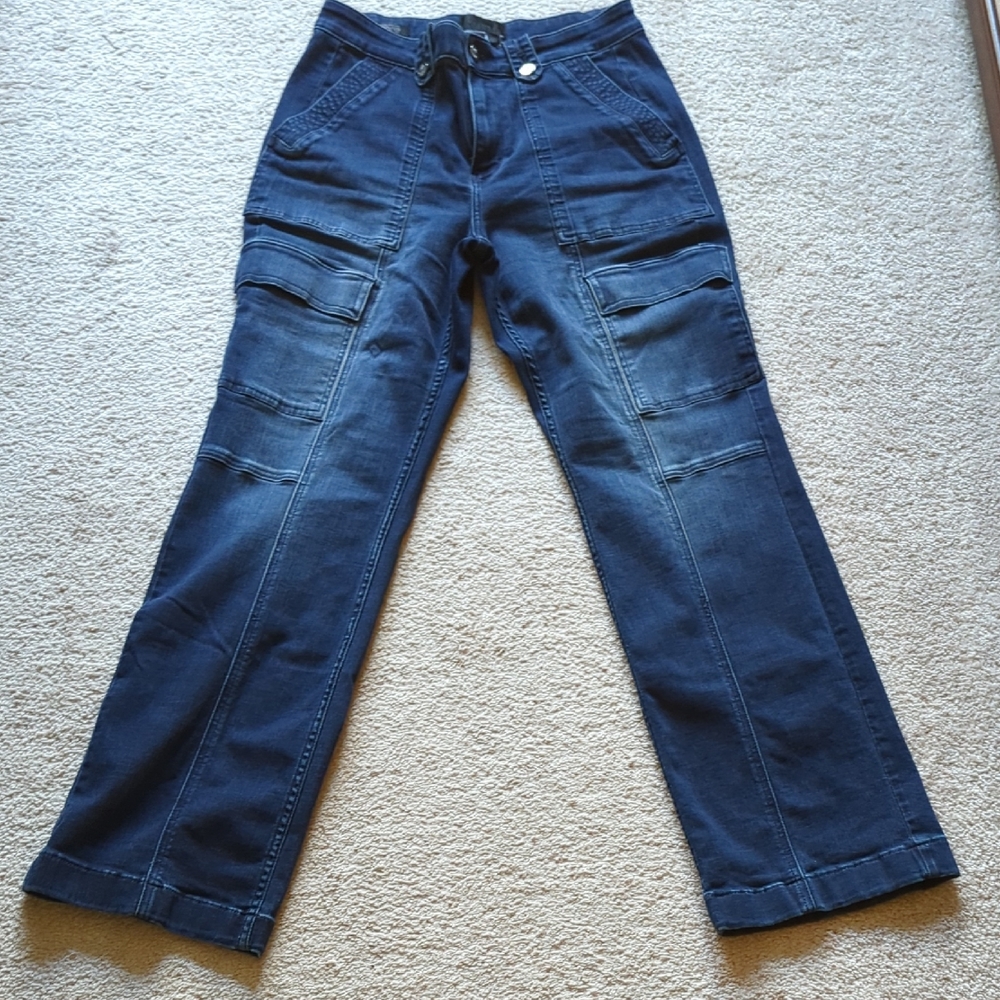 WHBM Women's Blue Cargo Jeans